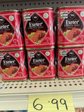 Exeter Corned Beef 340g cans on shelf priced at $6.99