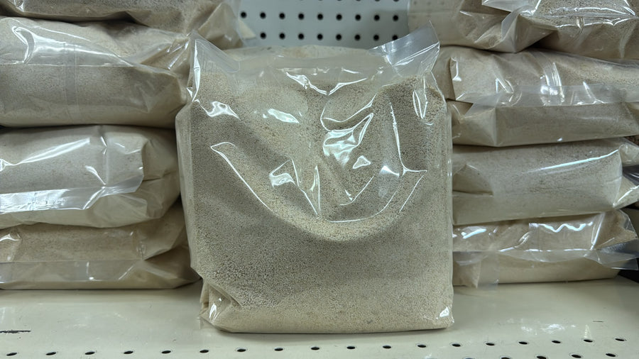 White Garri Ijebu bags on shelf