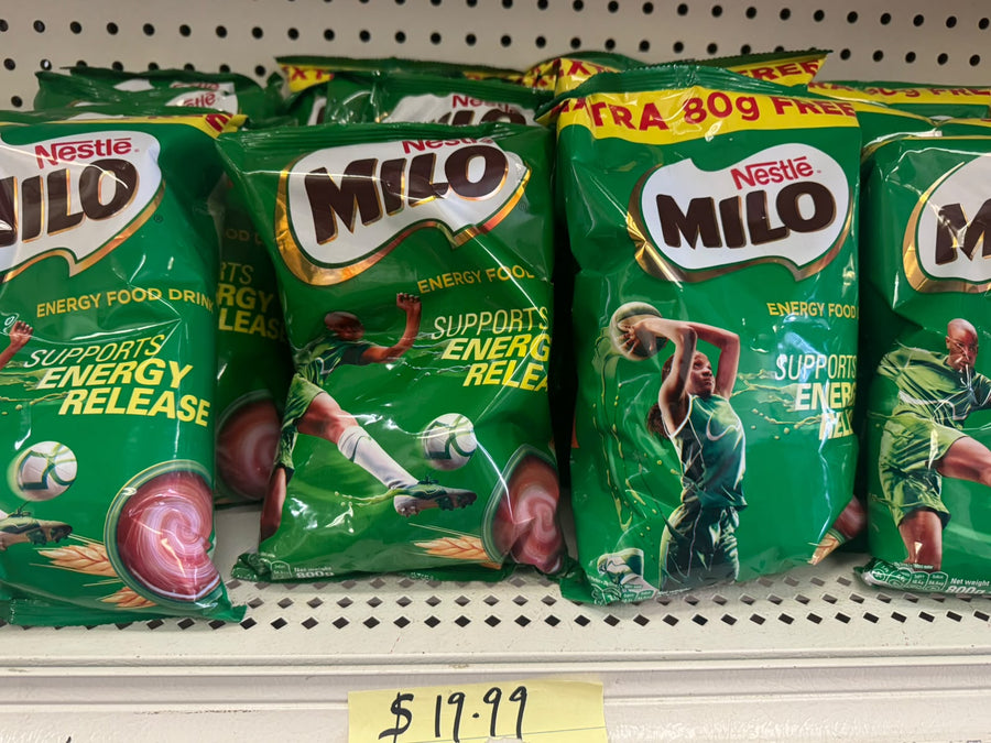Nestlé Milo Energy Food Drink bags on shelf
