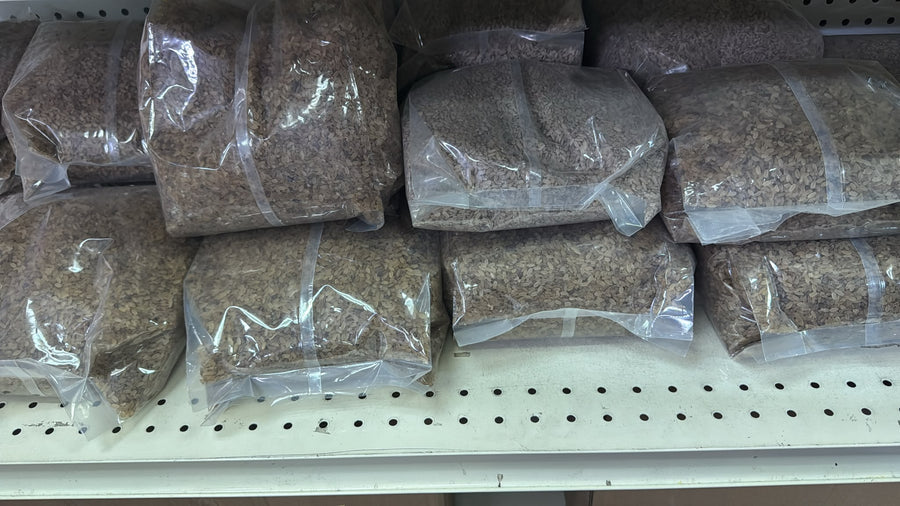 Ofada Rice 5lb bags on shelf